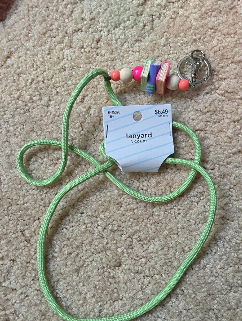 Hobby Lobby Pink Apple Lanyard with Pastel Pencil Bag Charm Set